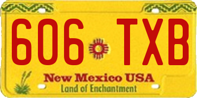 NM license plate 606TXB