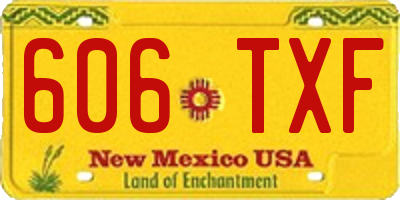 NM license plate 606TXF