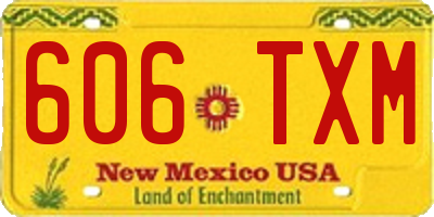 NM license plate 606TXM