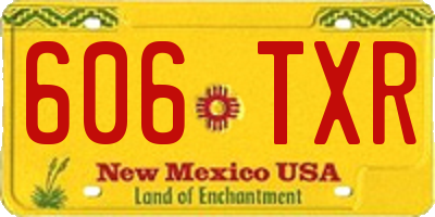 NM license plate 606TXR
