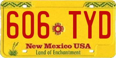 NM license plate 606TYD