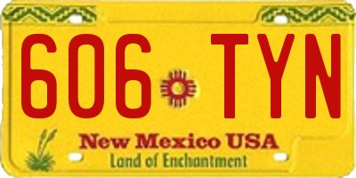 NM license plate 606TYN
