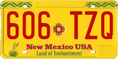 NM license plate 606TZQ