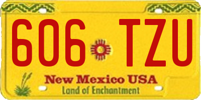 NM license plate 606TZU