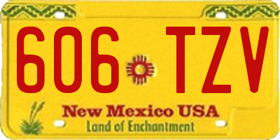 NM license plate 606TZV