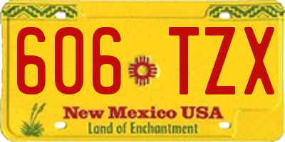 NM license plate 606TZX