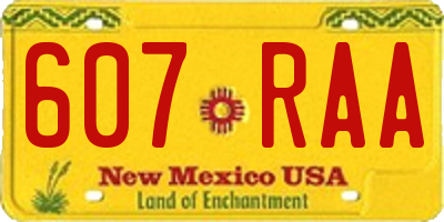 NM license plate 607RAA