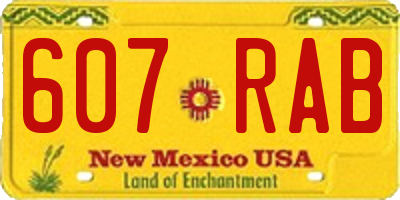 NM license plate 607RAB