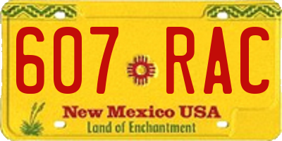 NM license plate 607RAC