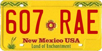 NM license plate 607RAE