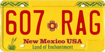 NM license plate 607RAG