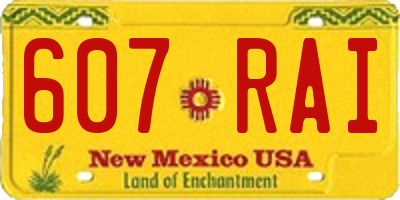 NM license plate 607RAI