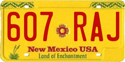 NM license plate 607RAJ