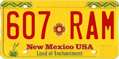 NM license plate 607RAM