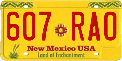 NM license plate 607RAO