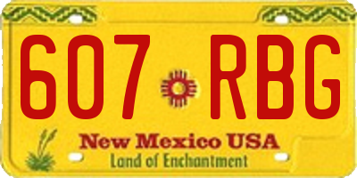 NM license plate 607RBG