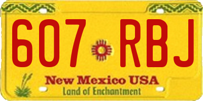 NM license plate 607RBJ