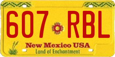 NM license plate 607RBL