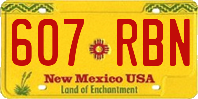 NM license plate 607RBN