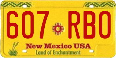 NM license plate 607RBO