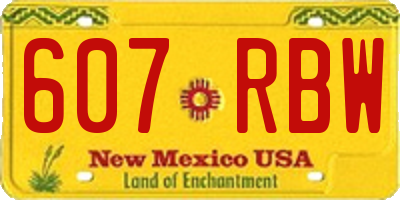 NM license plate 607RBW