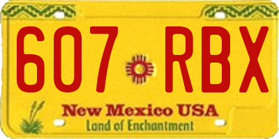 NM license plate 607RBX
