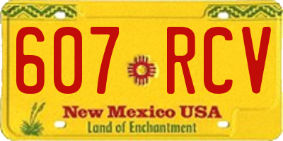 NM license plate 607RCV