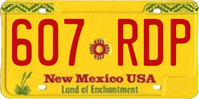 NM license plate 607RDP
