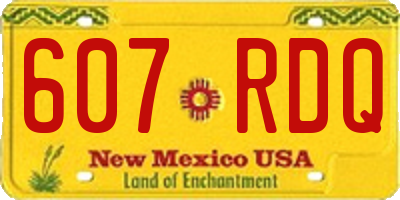 NM license plate 607RDQ