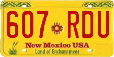 NM license plate 607RDU
