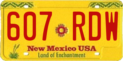 NM license plate 607RDW
