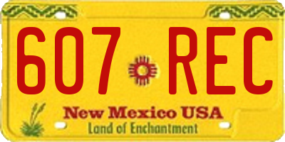 NM license plate 607REC