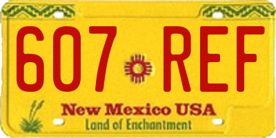 NM license plate 607REF