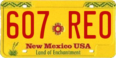 NM license plate 607REO