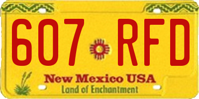 NM license plate 607RFD
