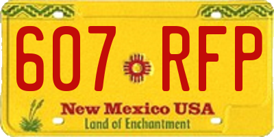 NM license plate 607RFP
