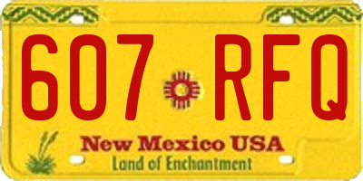 NM license plate 607RFQ