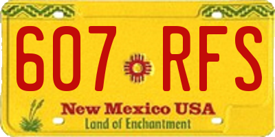 NM license plate 607RFS