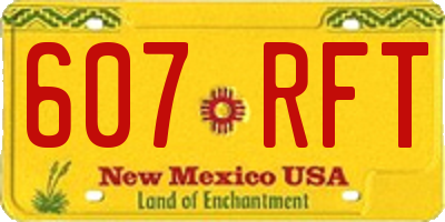 NM license plate 607RFT