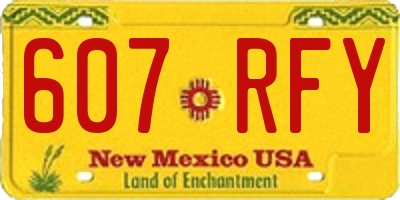 NM license plate 607RFY