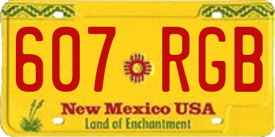 NM license plate 607RGB