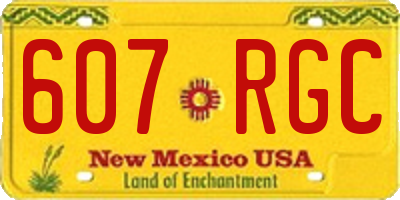 NM license plate 607RGC