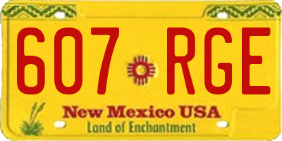 NM license plate 607RGE