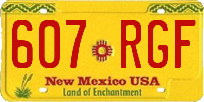 NM license plate 607RGF