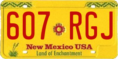 NM license plate 607RGJ
