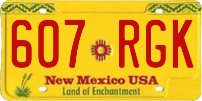 NM license plate 607RGK