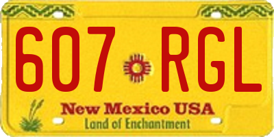 NM license plate 607RGL