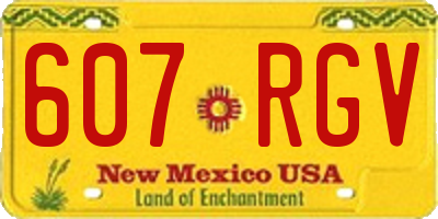 NM license plate 607RGV