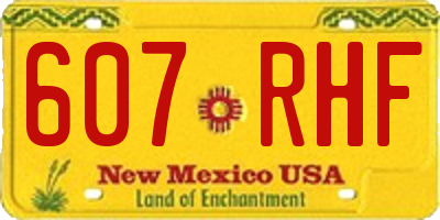 NM license plate 607RHF