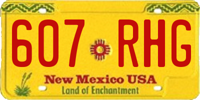 NM license plate 607RHG